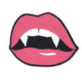 Pink Vampire Girl Lips Emoji Iron on Patch