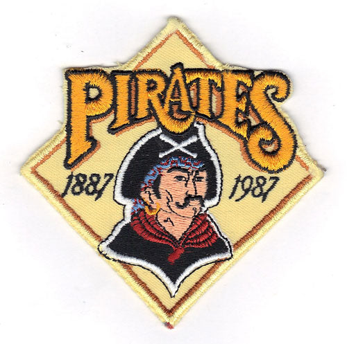 1987 Pittsburgh Pirates 100th Anniversary Logo Jersey Sleeve Patch (Cream Version) 