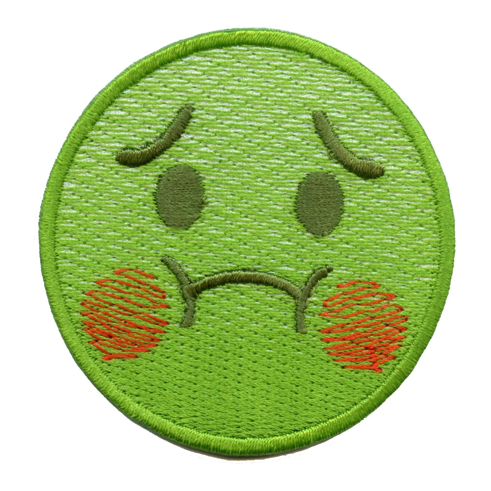 Nauseated Face Vomit Poisoned Emoji Iron On Embroidered Patch