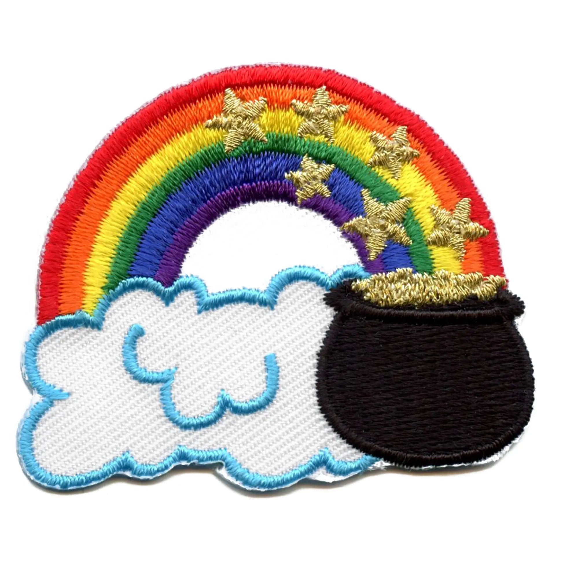 Pot of Gold With Rainbow Patch St. Patrick's Day Embroidered Iron On 