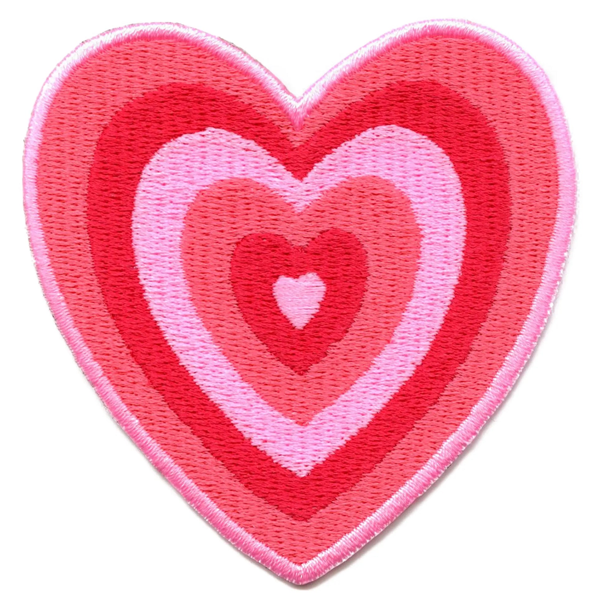 Pink Power Heart Patch Cartoon Girl Hero Embroidered Iron On 