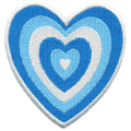 Blue Power Heart Patch Cartoon Girl Hero Embroidered Iron On