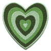 Green Power Heart Patch Cartoon Girl Hero Embroidered Iron On 
