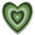Green Power Heart Patch Cartoon Girl Hero Embroidered Iron On