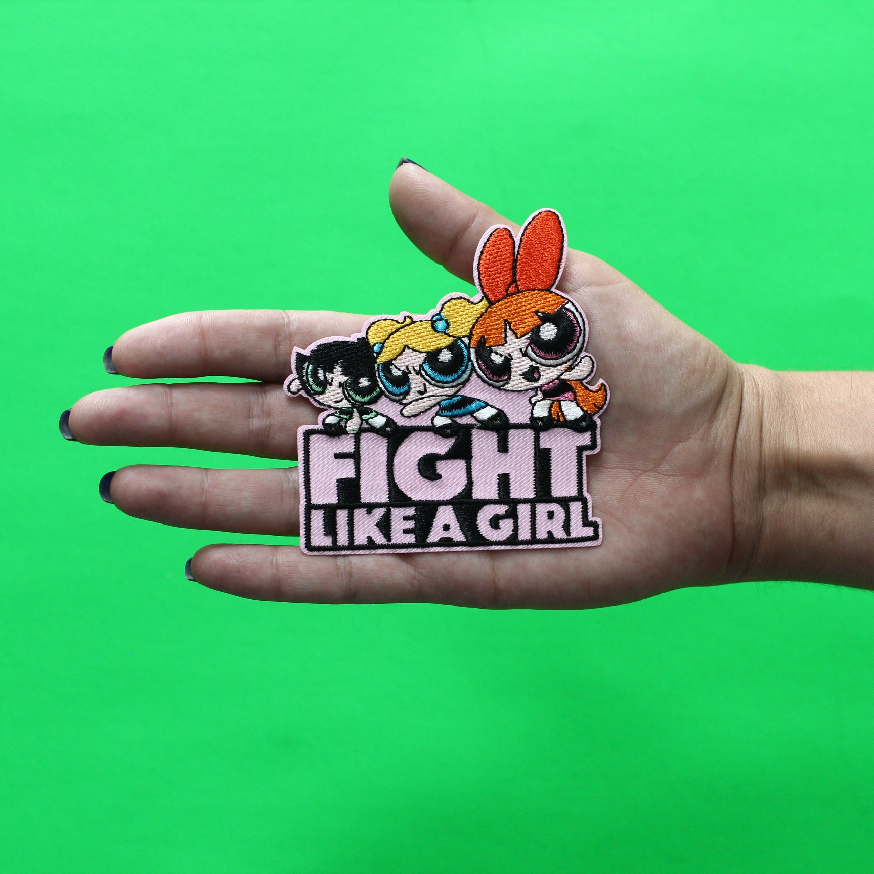 Powerpuff Girls Fight Like A Girl Patch Cartoon Network Animation Embroidered Iron On