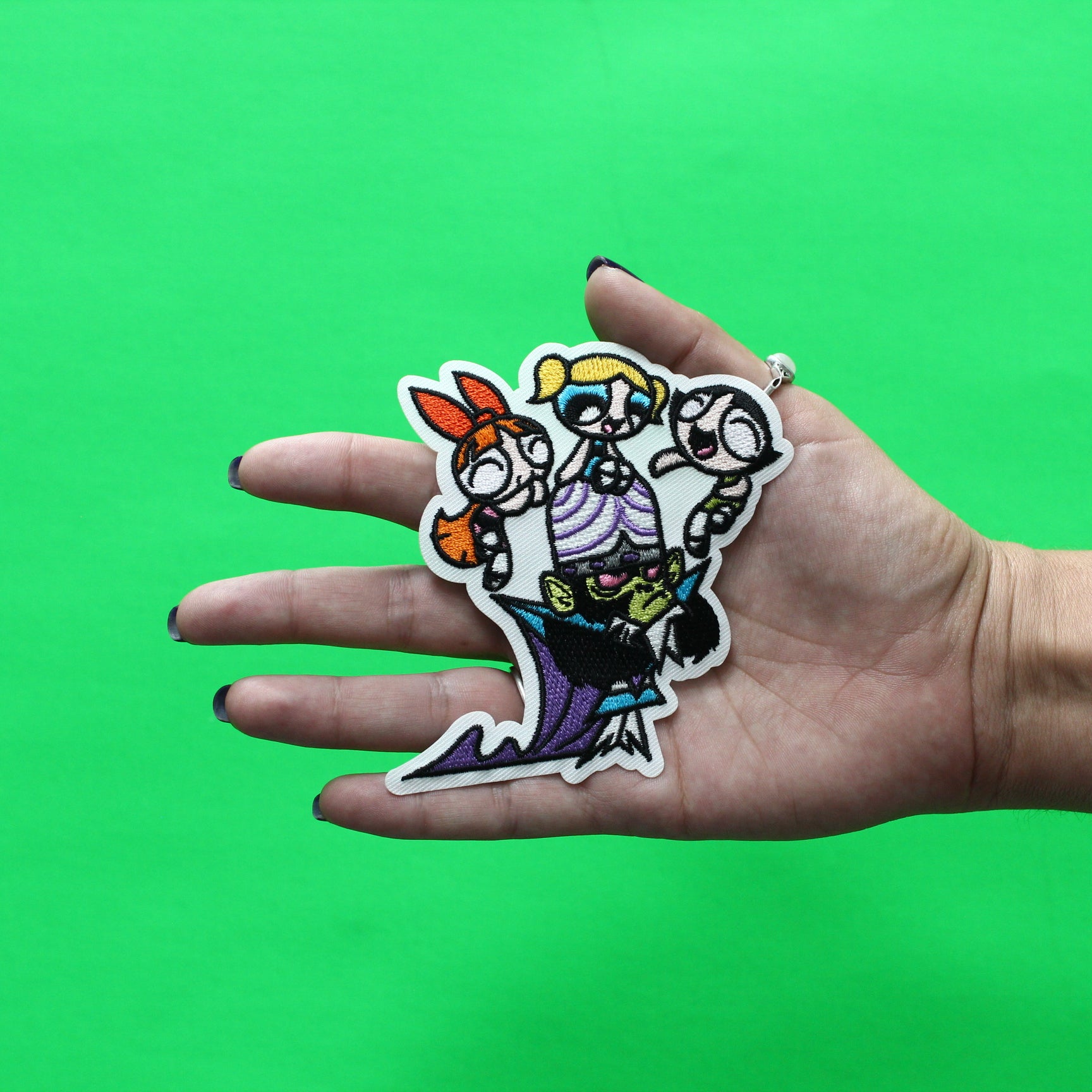 Powerpuff Girls Teasing Mojo Jojo Patch Cartoon Network Animation Embroidered Iron On