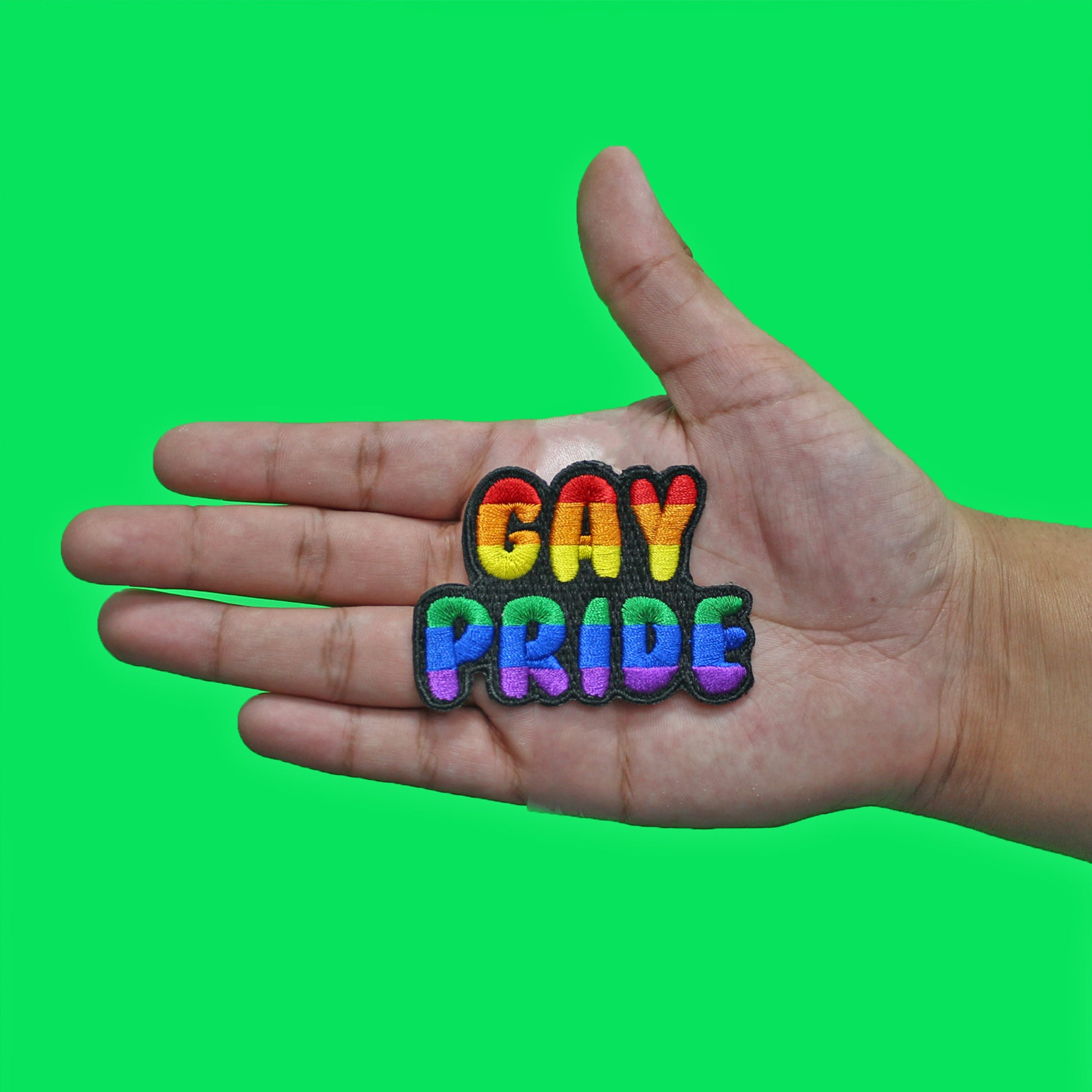 Gay Pride Colors Script Patch Rainbow LGBTQ+ Equality Embroidered Iron On