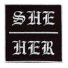 She/Her Pronouns Embroidered Iron On Patch 