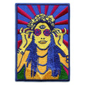 Hippie Chick Patch Psychedelic Style Embroidered Iron On 