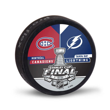 2021 NHL Stanley Cup Final Dueling Puck Montreal Canadiens Tampa Bay Lightning 