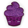 Kawaii Purple Glitter Cupcake Patch Happy Cute Food Embroidered Iron On