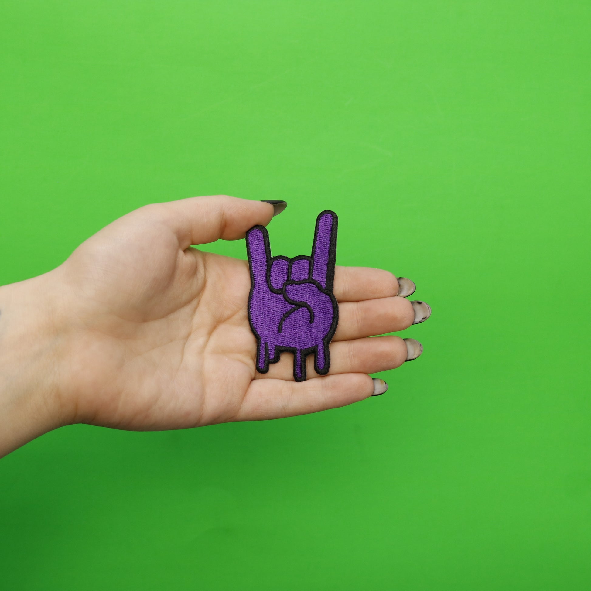 Purple Syrup Houston Hand Emoji Iron On Patch 