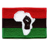 Pan-African Flag With Fist In Africa Embroidered Iron On Patch 