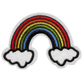 Rainbow With Clouds Emoji Embroidered Iron On Patch