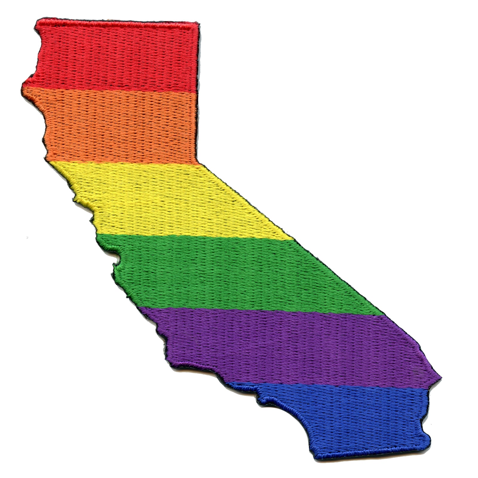 Rainbow California State Embroidered Iron On Patch 