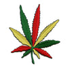 Rasta Weed Patch Ganja Leaf Embroidered Iron On 