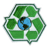 Go Green Recycling Earth Embroidered Iron On Patch 