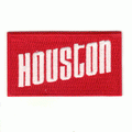 Red Houston Script Box Logo Embroidered Iron on Patch (ALT)