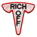 Rich Off EV Stocks T Logo Embroidered Iron On Patch