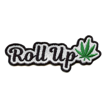 Roll Up Patch Weed Leaf Embroidered Iron On 