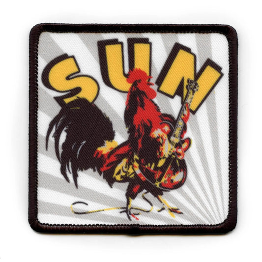 Sun Records Rooster Patch Guitar Rock Blues Sublimated Embroidered Iron on