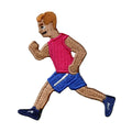 Running Man Small Tan Emoji Embroidered Iron On Patch