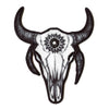 Sacred Bull Skull Patch Tribal Embroidered Iron On 