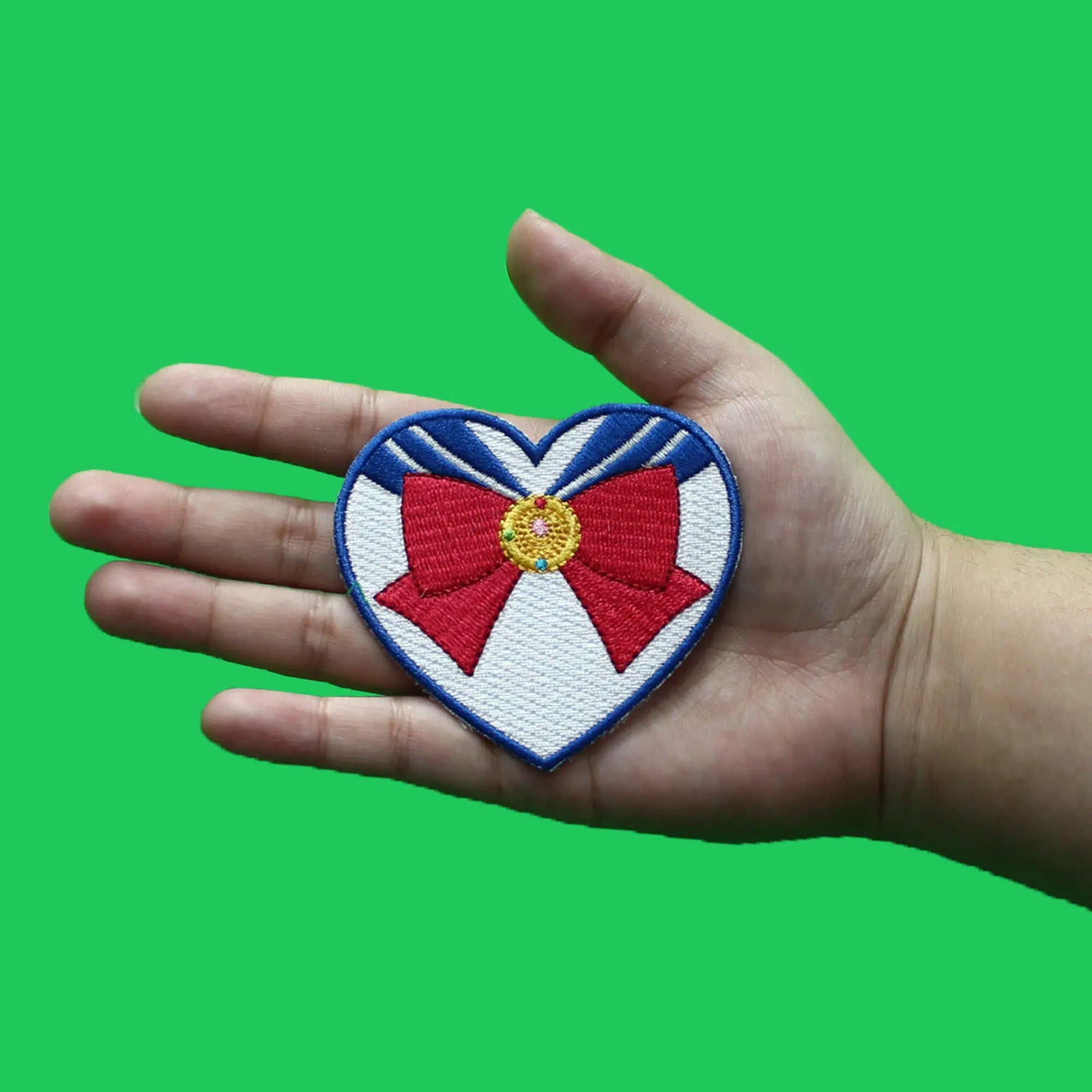 Sailor Moon Usagi Heart Patch Scout Crystal Brooch Embroidered