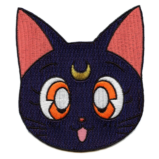 Sailor Moon Luna Patch Cat Headshot Embroidered Iron On 