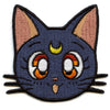 Sailor Moon Luna Patch Cat Headshot Embroidered Iron On - Small