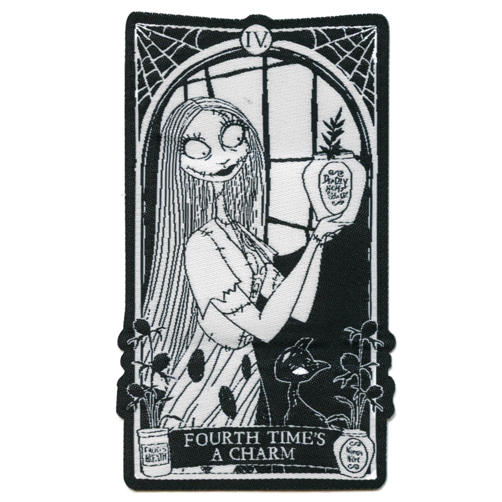 Disney Nightmare Before Christmas Sally Patch Deadly Nightshade Tarot Card Woven Iron On