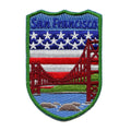 San Francisco California Shield Patch Travel Badge Memory Embroidered Iron On
