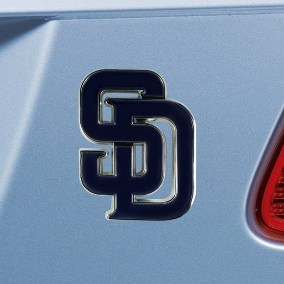 San Diego Padres Logo Solid Color Metal Auto Chrome Emblem 
