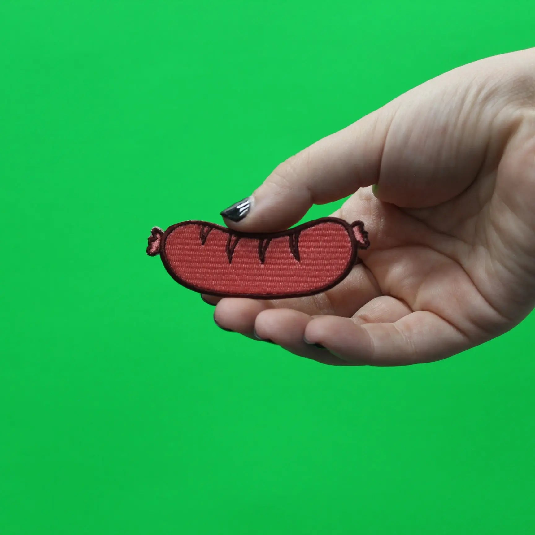 Sausage Link Food Emoji Embroidered Iron On Patch 