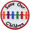 Save Our Children Round Embroidered Iron On Patch 