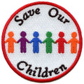Save Our Children Round Embroidered Iron On Patch
