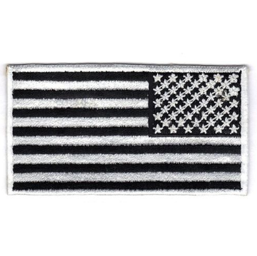 United States of America U.S.A. Military Army Black & White Reverse Country Flag Patch 