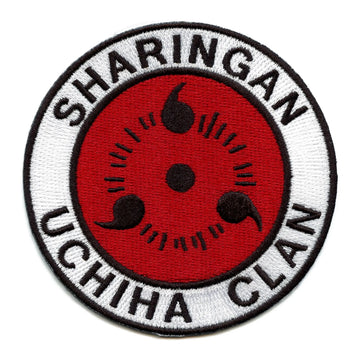 Official Naruto Patch Sharingan Uchiha Clan Embroidered Iron On 