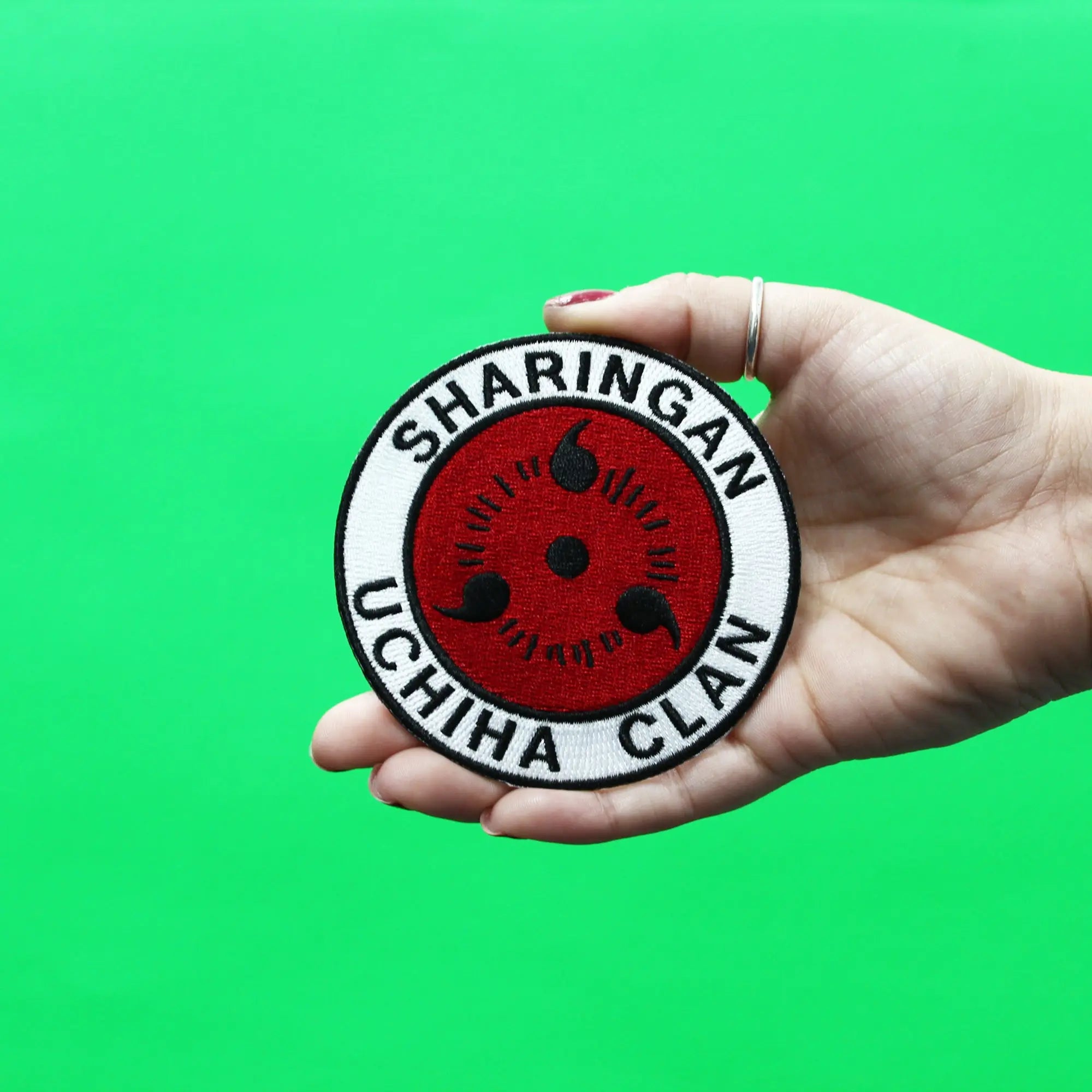 Official Naruto Patch Sharingan Uchiha Clan Embroidered Iron On 