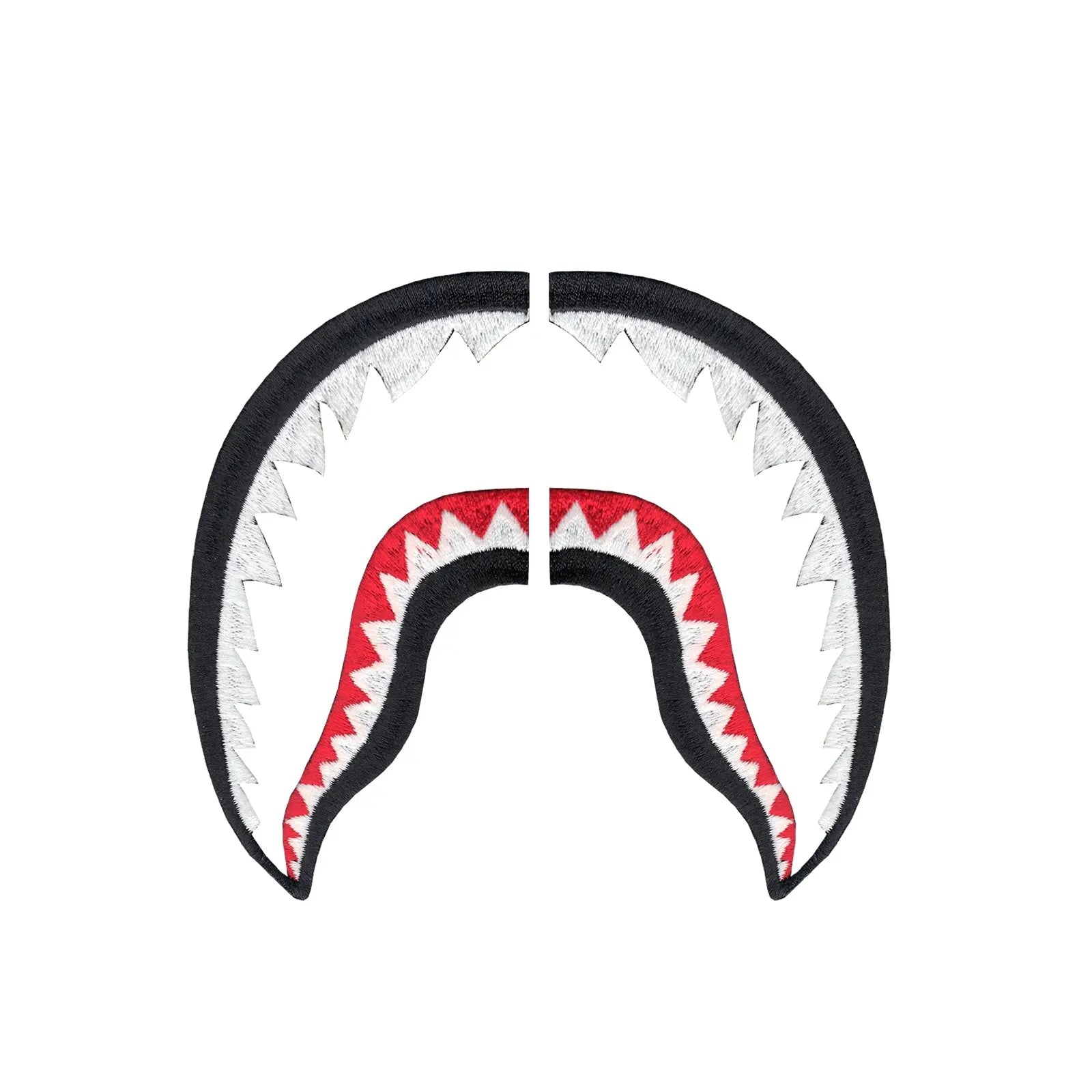 Shark Teeth Set Of Two Combo Sneaker Iron On Applique Patch 