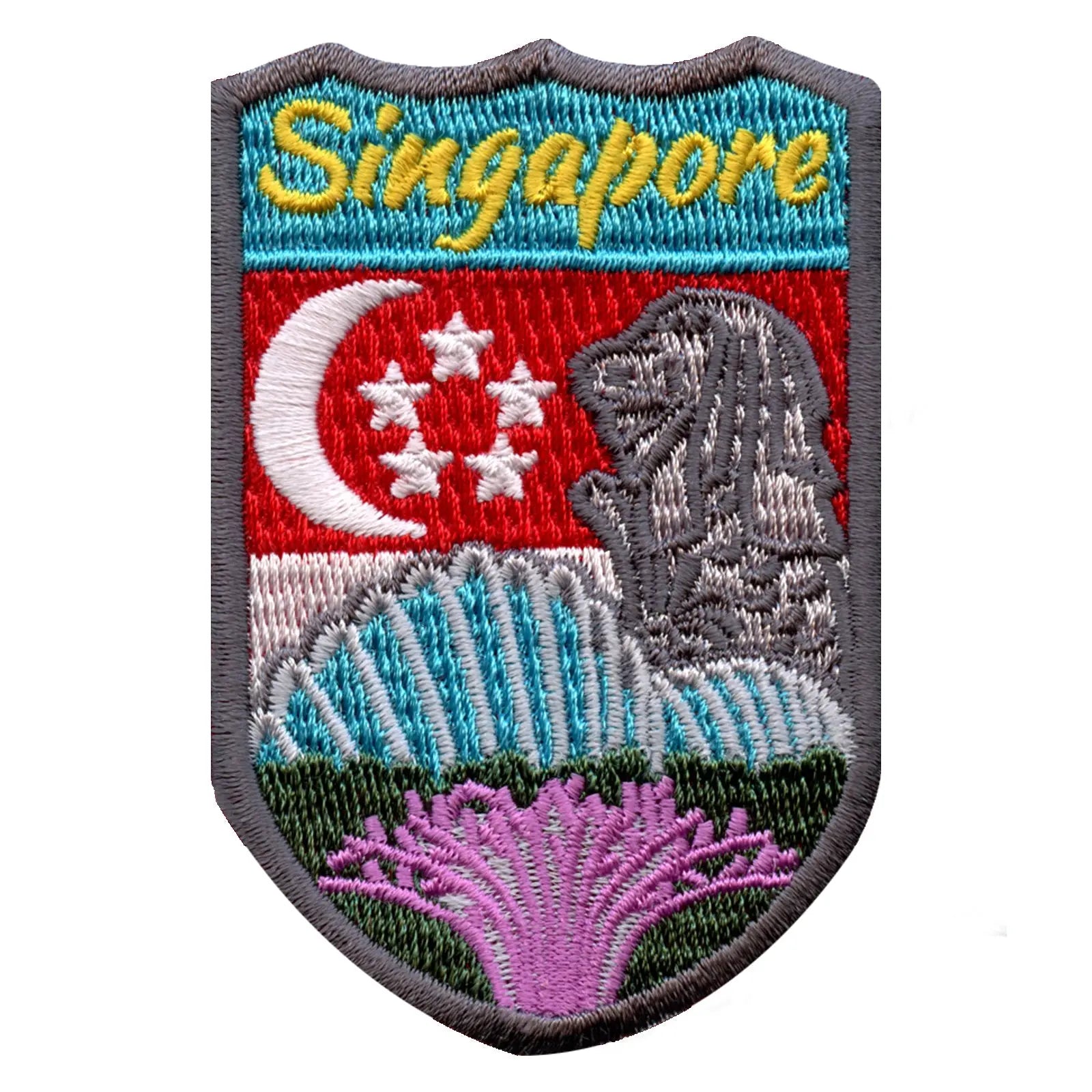 Singapore Shield Embroidered Iron On Patch 