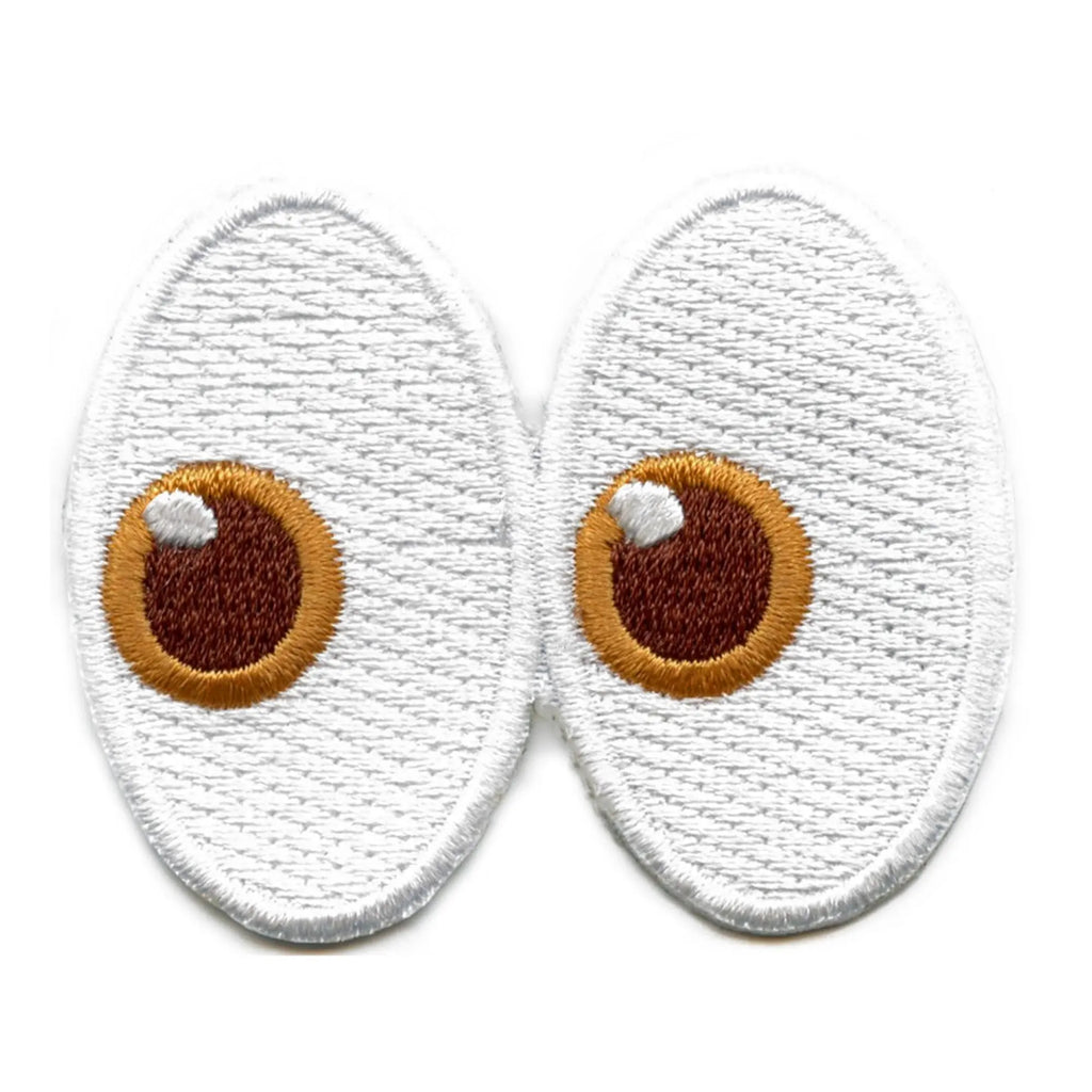 Side Looking Eyes Emoji Iron On Embroidered Patch