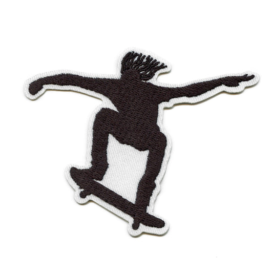 Skateboarder Silhouette Patch Sports Activity Hobby Embroidered Iron On 