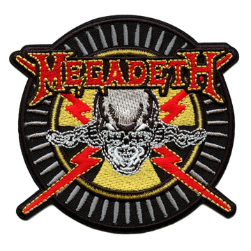 Megadeth Skull & Bullets Iron On Patch 