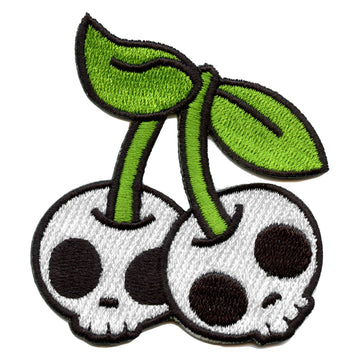 Skull Cherries Patch Emoji Embroidered Iron On 