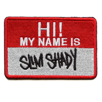 Eminem Hi My Name Is Slim Shady Name Badge Patch Rapper Album Embroidered Iron On