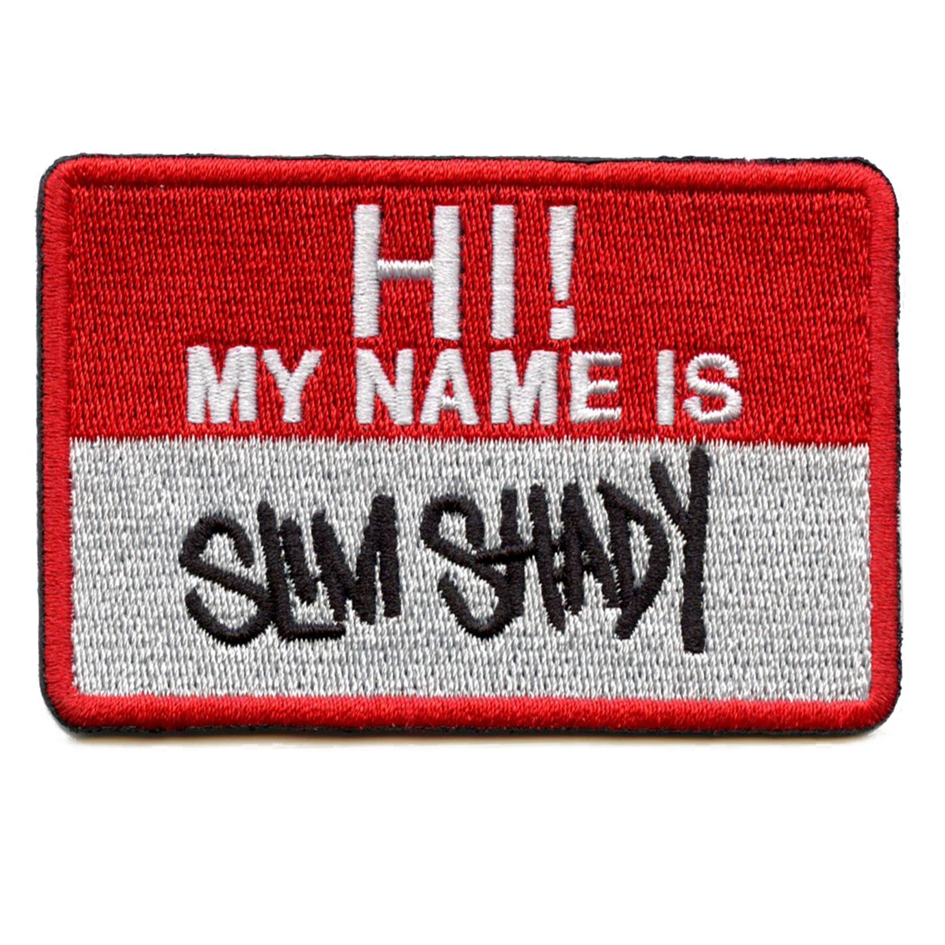 Eminem Hi My Name Is Slim Shady Name Badge Patch Rapper – Patch