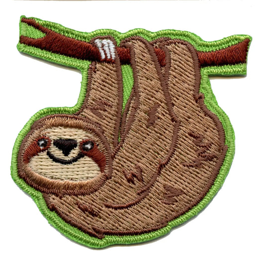 Happy Hanging Sloth Embroidered Iron On Patch 
