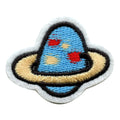Small Blue Planet With Ring Embroidered Iron On Patch 
