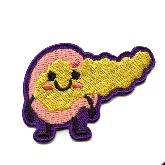 Happy Smiling Pancreas Patch Science Anatomy Health Embroidered Iron On